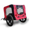 Bicycle trailer for pets outdoor foldable red color dog trailer with reflectors and safty flag