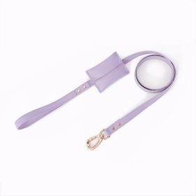 Small Dog Soft Leather Pet Box Leash (Option: Traction ropelavender-150cmX2.5cm)