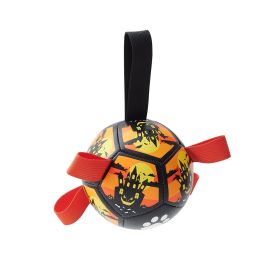 Dog Soccer Balls Toy With Sraps Halloween Christmas Gift For Pets Puppy Birthday Toy Interactive Toys For Tug Of War Water Toys (Option: Halloween)