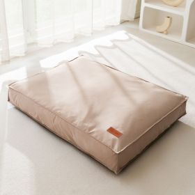 Pet Cat And Dog Waterproof Removable Washable Mattress (Option: Kaki Brown-S)