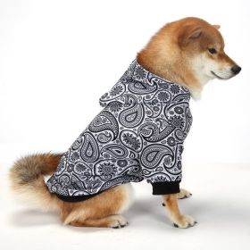 Christmas Dog Clothes Thickened Plaid Hooded Two-leg Sweater (Option: White Paisley-M)