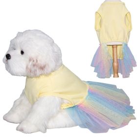 Dog Skirt Thin And Comfortable Colorful Pet Gauze Skirt (Option: Yellow-XS)