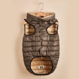 Winter Warm Down Cotton Dog Clothes (Option: Coffee Beige-M)