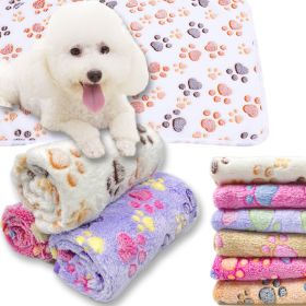 Soft and Fluffy High Quality Pet Blanket Cute Cartoon Pattern Pet Mat Warm and Comfortable Blanket for Cat and Dogs Pet Supplies (Color: Blue elephant)