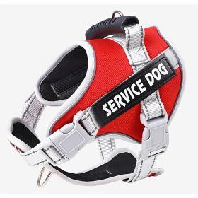 No Pull Service Dog Vest Harness For Dog & Cat; Breathable Soft Dog Vest Harness For Outdoor Walking (Color: Red)