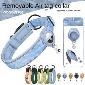 Cross-border new dog collar airtag locator anti-lost pet collar; Pet Collar with AirTag Case Holder (colour: Love yellow collar set)