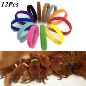 12 Pcs/Set Puppy Newborn Pets Identify Collars Adjustable Nylon Small Pet Dog Collars Kitten Necklace Whelping Puppy Collars (Color: 12pcs)