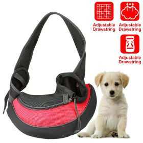 Pet Carrier for Dogs Cats Hand Free Sling Adjustable Padded Strap Tote Bag Breathable Shoulder Bag Carrying Small Dog Cat (Color: Red)