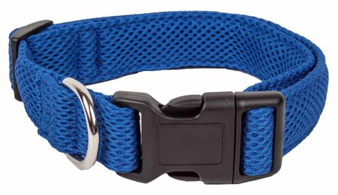 Pet Life 'Aero Mesh' 360 Degree Dual Sided Comfortable And Breathable Adjustable Mesh Dog Collar (Color: Blue)