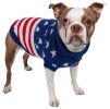 Patriot Independence Star Heavy Knitted Fashion Ribbed Turtle Neck Dog Sweater