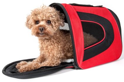 Airline Approved Folding Zippered Sporty Mesh Pet Carrier (size: medium)