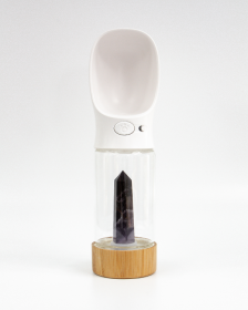 Urban Oasis - Crystal Infused Pet Water Bottle (Crystal: Chevron Amethyst)