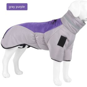 New Winter Pet Thickened Cotton Coat (Option: Greyish Purple-2XL)