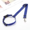 Solid Color 2 In 1 Pet Car Seat Belt Nylon Lead Leash Backseat Safety Belt Adjustable For Dog & Cat