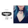 Harajuku Chocker Sexy Heart Lock Key Rivets Black Goth Punk Chokers Gothic Choker Necklace for Women Hip Hop Bondage Cosplay