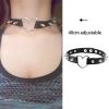 Harajuku Chocker Sexy Heart Lock Key Rivets Black Goth Punk Chokers Gothic Choker Necklace for Women Hip Hop Bondage Cosplay