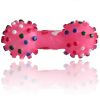 1pcs Pet Dog Cat Puppy Sound Polka Dot Squeaky Toy Rubber Dumbbell Chewing Funny Toy