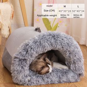 Splicing Portable Pet Bed Portable Warm (Option: Splicing Portable Gray-M)