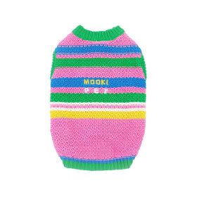 Dog Clothes Vest Small And Medium Size Clothing (Option: Pink And Green-S)