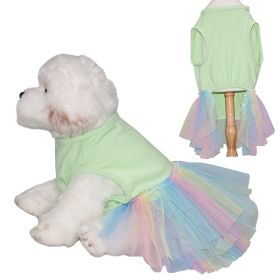 Dog Skirt Thin And Comfortable Colorful Pet Gauze Skirt (Option: Green-M)