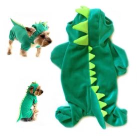 Halloween Dog Clothes Stretch Dinosaur Transformation Costume (Option: Green-XL)