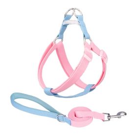 Macaron Traction Dog Rope Small And Medium Sized Pets (Option: Set Pink Blue-S)