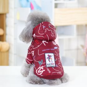 Fashion Letter Cotton Padded Coat (Option: Wine Red-M)