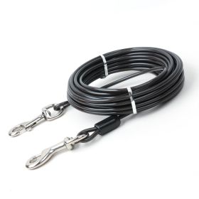 Double Hook Wire Rope Dog Leash (Option: Black Double Horse Iron Hook-5mm, 6 M)