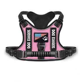 Shock Absorption Comfortable Night Vision Reflective Pet Harness Dog Vest Traction Chest Strap (Option: Pink-XL)