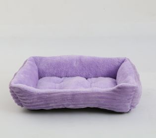 Four Seasons Universal Pet Bed Candy Color Square Kennel Teddy Pomeranian Mat Cat Nest Pet Bed (Option: Light Purple-XL)